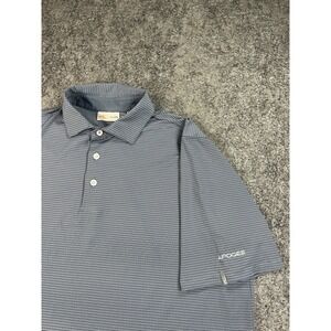 Kjus Polo Shirt Mens Medium Blue Gray Geo Performance Apogee Golf Club